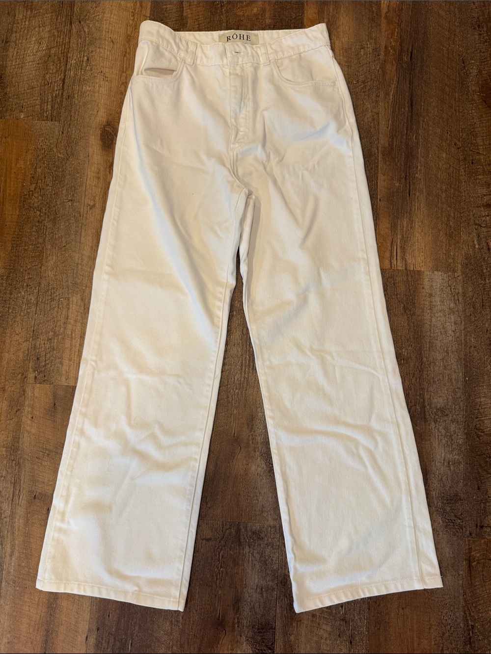 Rohe wide leg white denim jeans. Womens 36 fits 26 us - Picture 7 of 7